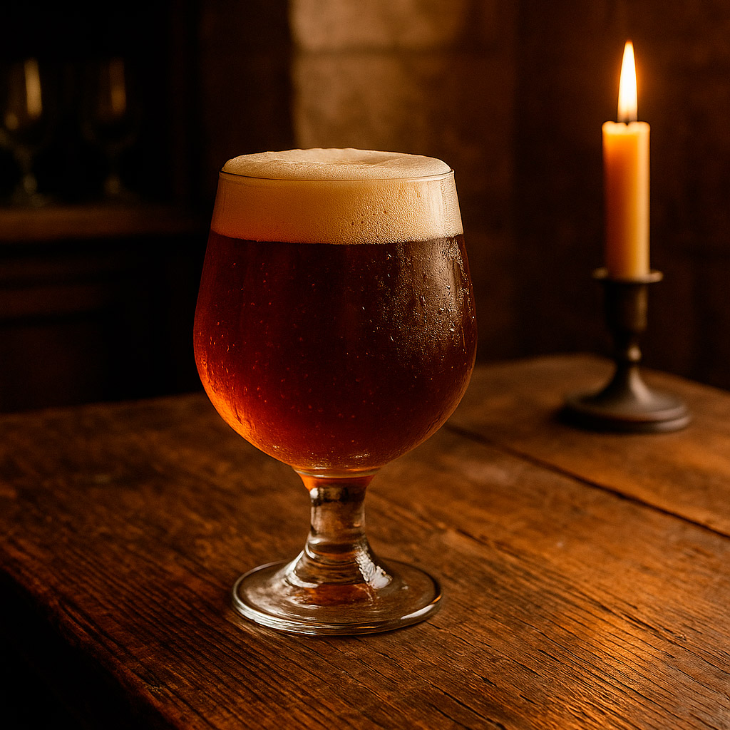 Cáliz con cerveza de abadía
